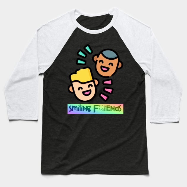 Smiling Friends Baseball T-Shirt by Flossy